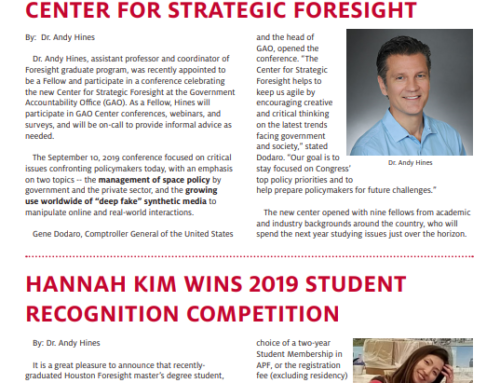 Fall 2019 Newsletter: Foresight News