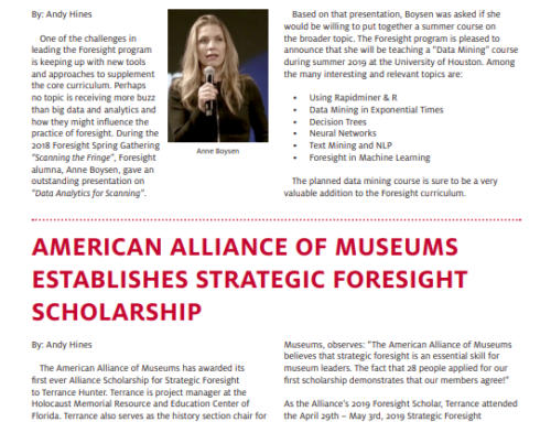 Houston Foresight Spring 2019 Newsletter